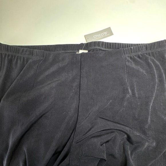 CHICO'S TRAVELERS NWT No Tummy Pant 4R 20/22 Black High Waist Wide Leg Pull-on - Picture 4 of 9